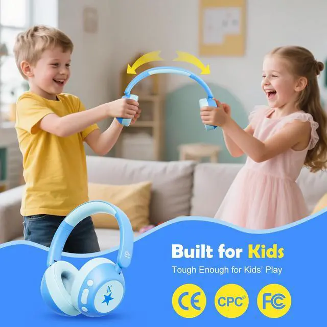 Alt view image 3 of 7 - Nova1Star Active Noise Cancelling Headphones for Kids, 70H Play Time,Bluetooth6.0,3-Level Volume 75/85/94dB,ANC Safe Wireless Listen, Fast Charging,with Mic,for School,Travel & Airplane