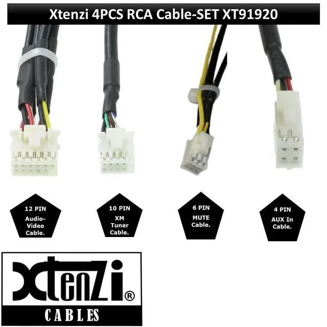 Alt view image 3 of 7 - 4PCS Set XT91920 RCA Cord Assembly Harness Car Audio Video Compatible with Pioneer DMH160BT, DMH1700NEX, DMH1770NEX, DMHW2700NEX, DMHW2770NEX