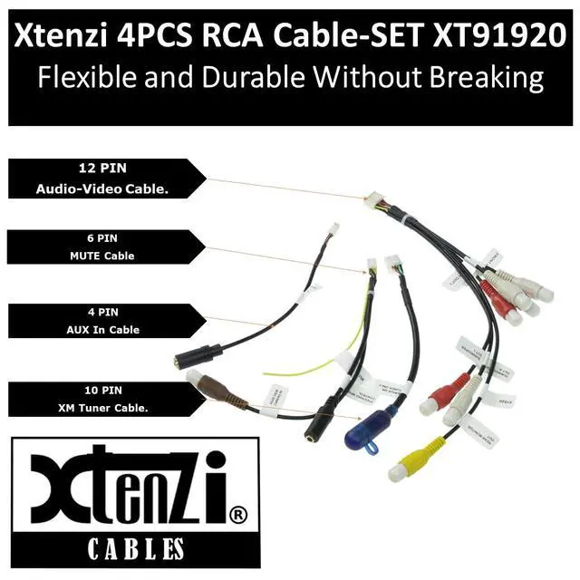Alt view image 2 of 7 - 4PCS Set XT91920 RCA Cord Assembly Harness Car Audio Video Compatible with Pioneer DMH160BT, DMH1700NEX, DMH1770NEX, DMHW2700NEX, DMHW2770NEX