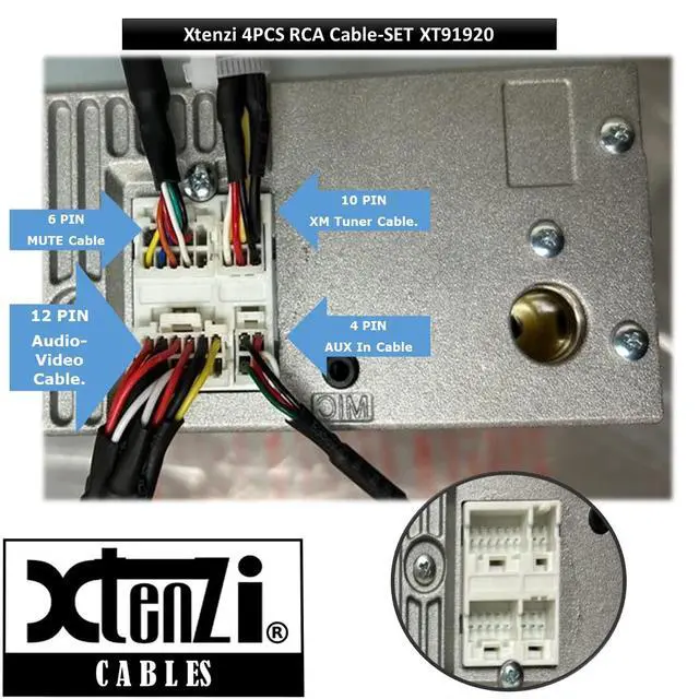 Alt view image 4 of 7 - 4PCS Set XT91920 RCA Cord Assembly Harness Car Audio Video Compatible with Pioneer DMH160BT, DMH1700NEX, DMH1770NEX, DMHW2700NEX, DMHW2770NEX