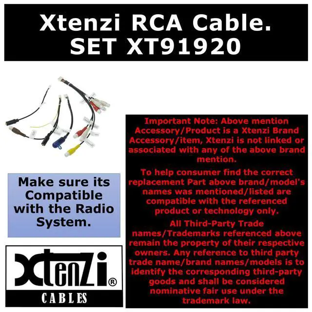 Alt view image 7 of 7 - 4PCS Set XT91920 RCA Cord Assembly Harness Car Audio Video Compatible with Pioneer DMH160BT, DMH1700NEX, DMH1770NEX, DMHW2700NEX, DMHW2770NEX
