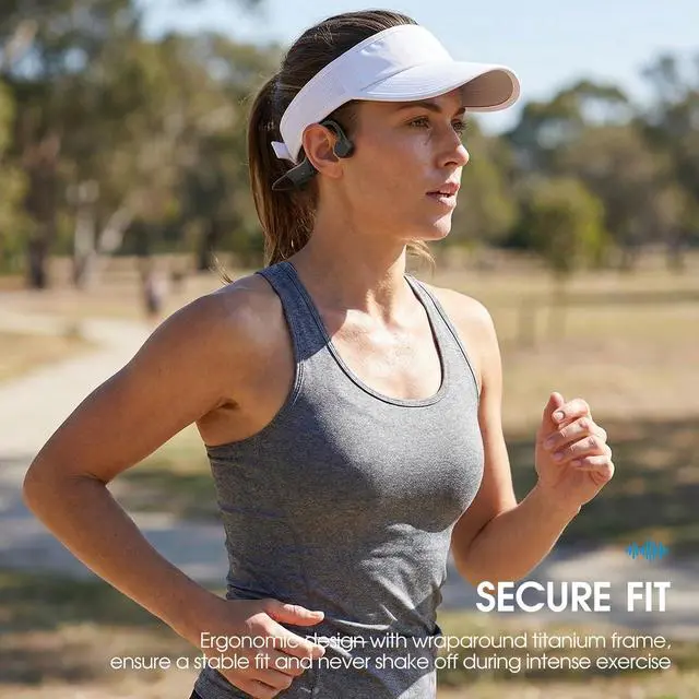 Alt view image 5 of 7 - Bone Conduction Headphones - Bluetooth 5.4 Open Ear Wireless Headset, 12Hr Battery Life, IPX5 Waterproof - for Sports, Running, Hiking, Cycling - Includes Earplugs
