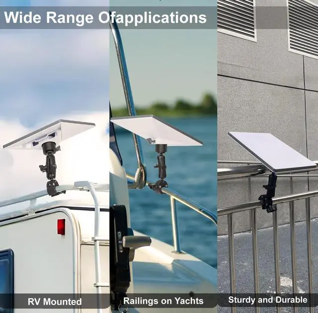 Alt view image 7 of 7 - Mount Kit for Starlink Mini, Universally Adjustable Angle Clamp Mount, Pole Clamp for RV/Pole/Yacht/Camper, Compatible New and Old Version Pipe Adapter