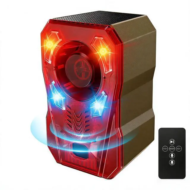 Main image of Solar Motion Sensor Alarm Outdoor - Upgraded Radar + IR Detection | 130dB dog bark & strobe light to deter deer bear, 10 sounds, 20s record, IP65 waterproof motion detector for garden yard farm