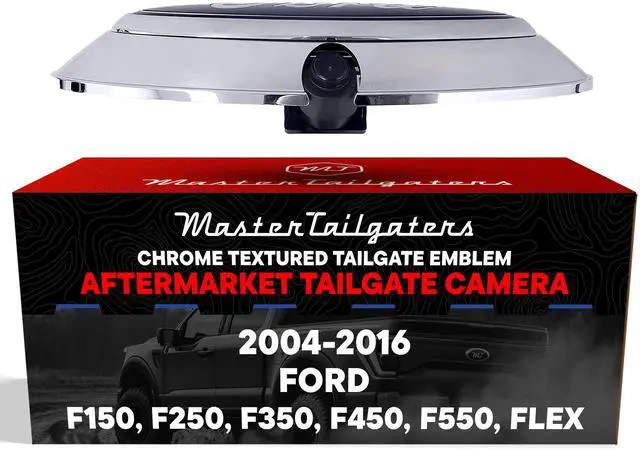 Main image of Emblem Backup Camera Replacement for Ford F150, F250, F350, F450, F550 (2004-2016), Flex (2009-2012) | IP68 Waterproof | Easy to Install | Genuine Ford Emblem