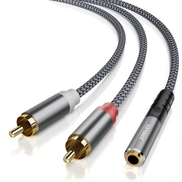 Main image of 3.5mm Female to 2 RCA Male Stereo Audio Cable 1FT, Gold Plated RCA to 3.5mm Female Jack Adapter Y Splitter Aux Cord for Smartphones, MP3 Players, Tablets, Speakers, Home Theater