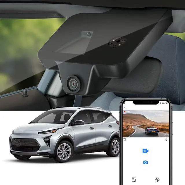 Main image of 4K Dash Cam Suitable for Chevy Bolt EV & EUV LT Premier 2022-2024 (HD2-4267) has Auto-Dimming, OEM Look, UHD 2160P Video, Built-in WiFi & APP, Loop Recording, G-Sensor, Plug & Play, 64GB Card