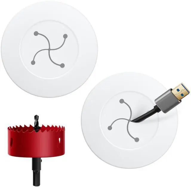 Main image of Cord Hider for Wall Mounted TV, in Wall Cable Management Kit for Large Capacity, Wall Cable Hider Behind The Wall, Cable Raceway White Includes Hole Saw Dril Attachment - 2 Pass Locking Brackets