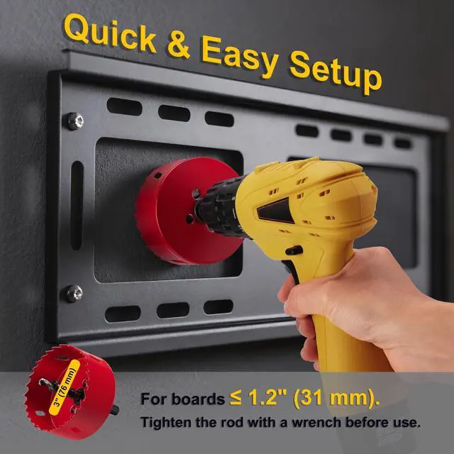 Alt view image 2 of 6 - Cord Hider for Wall Mounted TV, in Wall Cable Management Kit for Large Capacity, Wall Cable Hider Behind The Wall, Cable Raceway White Includes Hole Saw Dril Attachment - 2 Pass Locking Brackets