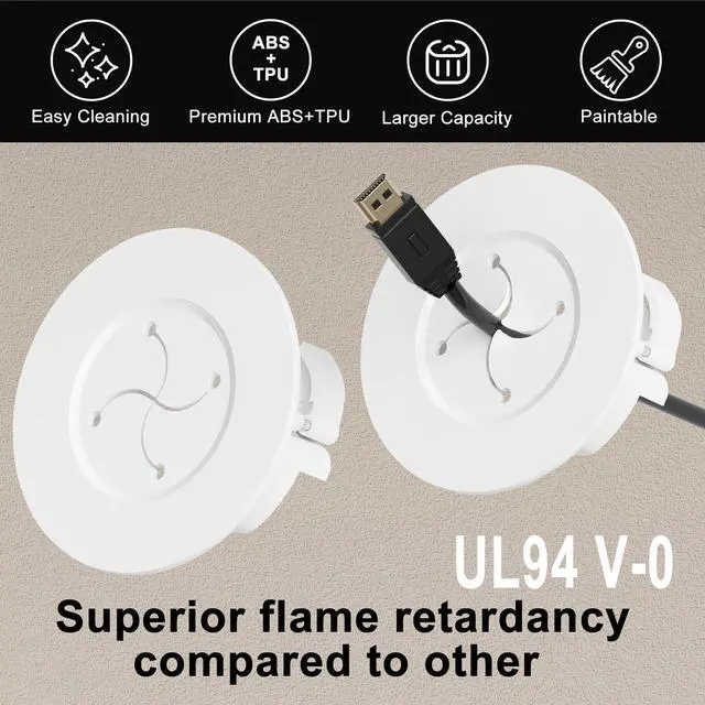 Alt view image 5 of 6 - Cord Hider for Wall Mounted TV, in Wall Cable Management Kit for Large Capacity, Wall Cable Hider Behind The Wall, Cable Raceway White Includes Hole Saw Dril Attachment - 2 Pass Locking Brackets