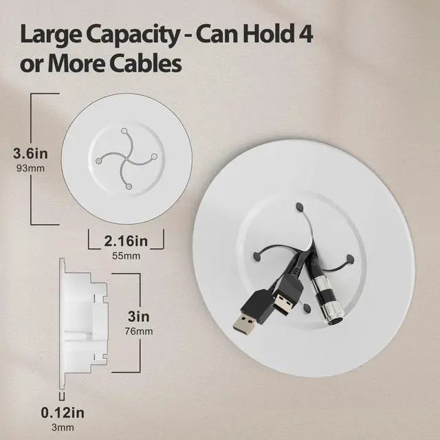 Alt view image 3 of 6 - Cord Hider for Wall Mounted TV, in Wall Cable Management Kit for Large Capacity, Wall Cable Hider Behind The Wall, Cable Raceway White Includes Hole Saw Dril Attachment - 2 Pass Locking Brackets