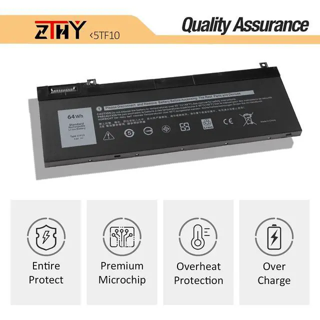 Alt view image 5 of 7 - 5TF10 Laptop Battery for Dell Precision 7730 7740 7530 7540 Series Notebook | NYFJH RY3F9 0RY3F9 7M0T6 GHXKY 05TF10 P34E P34E001 P34E002 P74F P74F001 P74F002 7.6V 64Wh 4-Cell