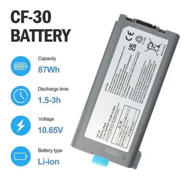 Alt view image 2 of 7 - CF-30 9cell CF-VZSU46 New Laptop Battery for Panasonic Toughbook | for Cf-31 Cf-53 MK1/MK2/MK3/MK4 CF-VZSU46S CF-VZSU46U CF-VZSU46R CF-VZSU46AU CF-VZSU71U CF-VZSU72U 10.65V 8.55Ah