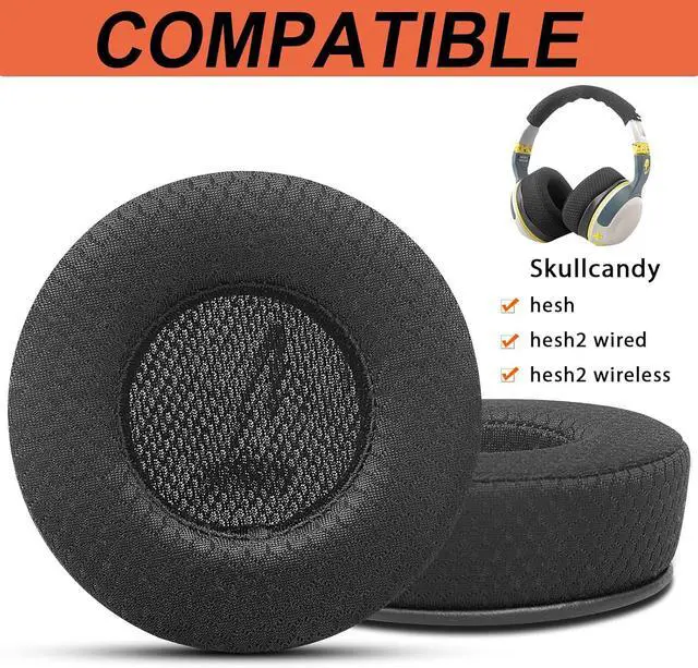 Alt view image 2 of 7 - Gvoears Ear Pads Cushions for Skullcandy Hesh Wired/Hesh 2 Wireless Over-Ear Headphones, Hesh 2 Wireless Replacement Earpads, Soft & Comfortable Memroy Foam, Breathable Mesh Fabric