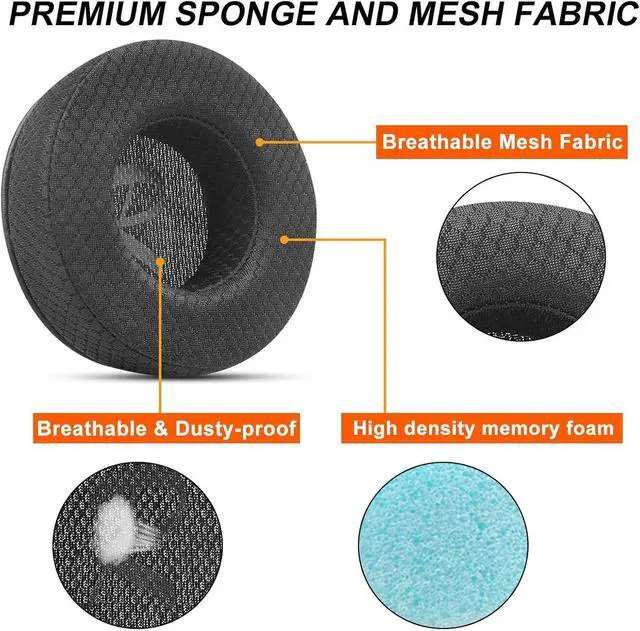 Alt view image 4 of 7 - Gvoears Ear Pads Cushions for Skullcandy Hesh Wired/Hesh 2 Wireless Over-Ear Headphones, Hesh 2 Wireless Replacement Earpads, Soft & Comfortable Memroy Foam, Breathable Mesh Fabric