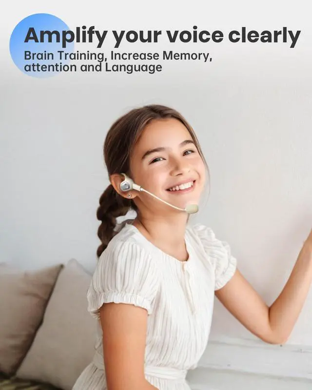 Alt view image 2 of 7 - Auditory Feedback Wireless Headphones - Brain Training air Conduction Bluetooth Headphones, Enhanced Speech, Memory and Attention, for You and Your Children, Help with Autism ADHD