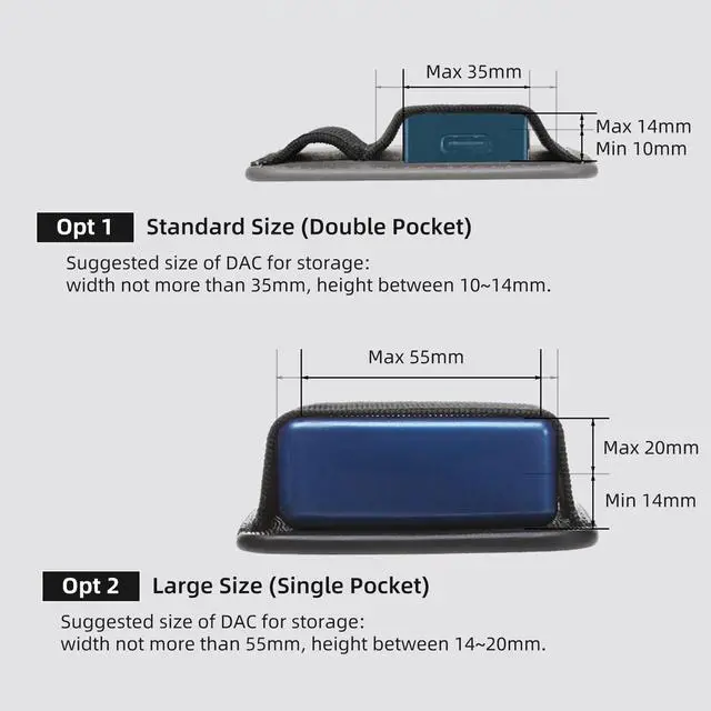 Alt view image 5 of 7 - Navy Blue DAC Magnetic Pouch, DAC Case, DAC Pocket, Cell Phone Back Clip DAC accesorries, Compact Organizer | Scratch-Resistant & Lightweight (31g), Navy Blue Double Pocket