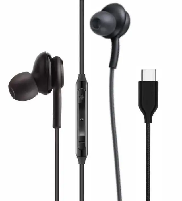Main image of 2025 New in-Ear Earbuds Stereo Headphones for Samsung Galaxy Z Fold6 S25 S24 S23 S22 S21 S20 Note 10 10+ - Designed with Microphone and Volume Remote Type-C Connector-(Black)