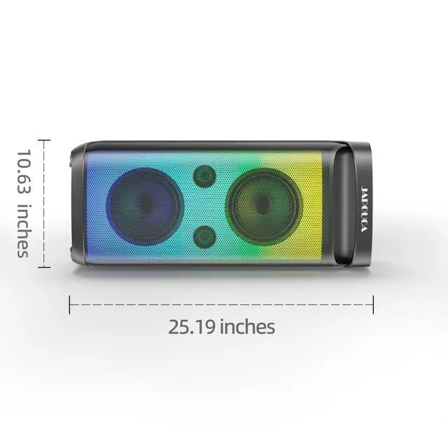 Alt view image 7 of 7 - 400W Peak Bluetooth Party Speaker, 125dB Loud with Deep Bass & LED Lights. Features BT5.3, Mic & Guitar Inputs, Plus Bass/Treble/Echo Controls. Portable & Powerful for All Gatherings and Parties