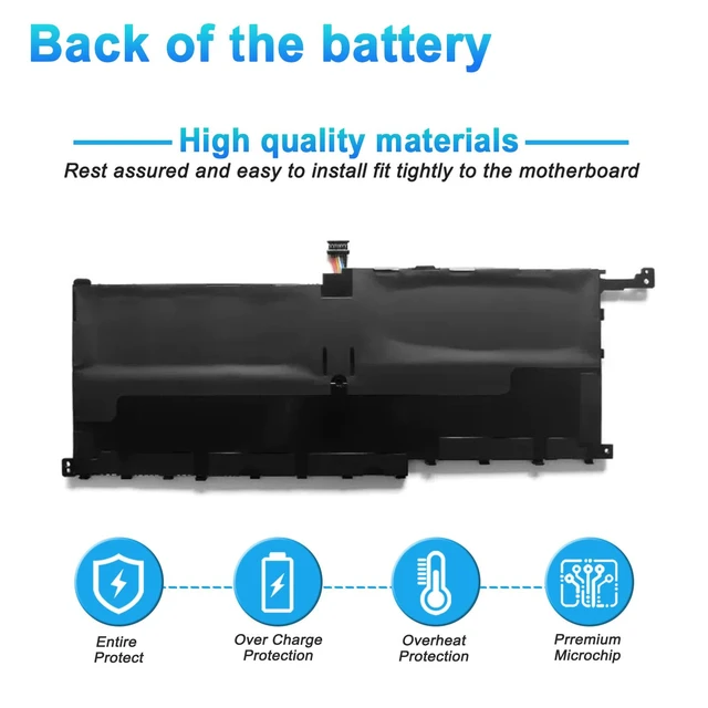 Alt view image 4 of 7 - 01AV438 01AV439 00HW028 Battery for Lenovo Thinkpad X1 Carbon 4th Gen for Lenovo Thinkpad X1 Yoga 1st Gen 2016; ThinkPad X1 Yoga 2nd Gen 2017 Series 01AV458 SB10F46466 SB10F46467 15.2V 52Wh