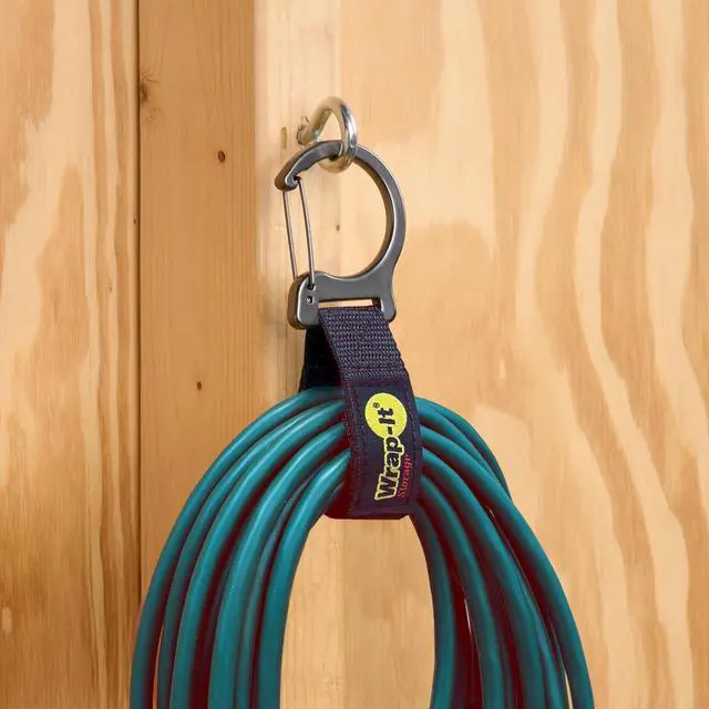 Alt view image 2 of 6 - Quick Clips - 10" (3-Pack) Black | Cord Straps with Metal Clips for Hanging to Organize Garage Accessories and Hose Storage