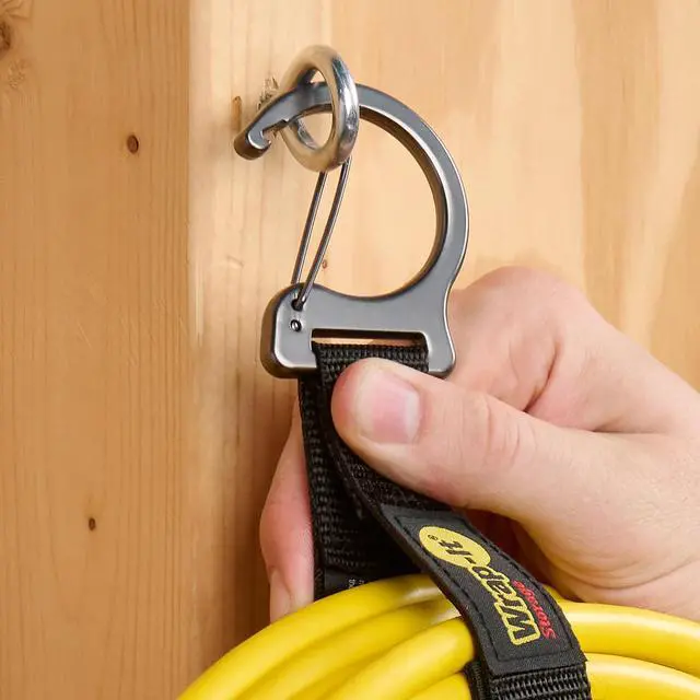 Alt view image 4 of 6 - Quick Clips - 10" (3-Pack) Black | Cord Straps with Metal Clips for Hanging to Organize Garage Accessories and Hose Storage
