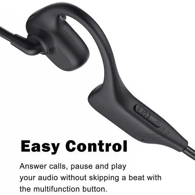 Alt view image 5 of 7 - Open Ear Headphones with Mic, Bluetooth Wireless Headset with Microphone, Multipoint Connect Bluetooth 5.3 Headphone, Sweatproof Wireless Headset for Work, Driving, Running, Workouts