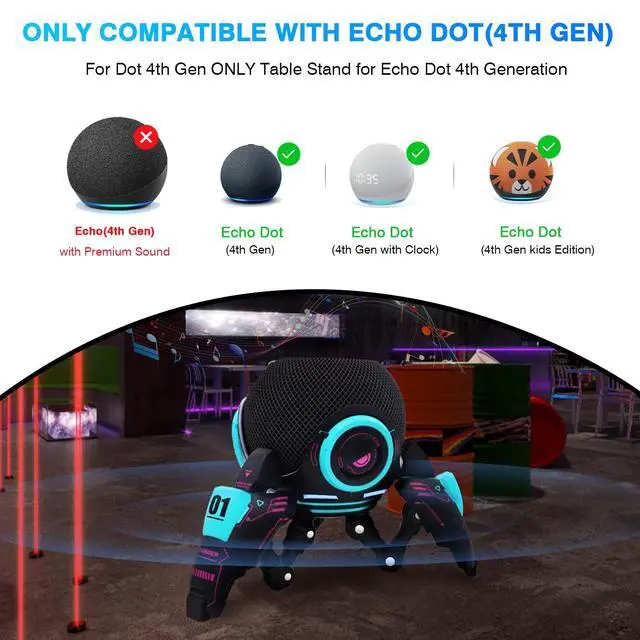 Alt view image 2 of 7 - Echo Dot StandTable Stand Decorative Holder for Echo Dot (4th & 5th Generations) or Homepod MiniBracket can be Adjusted arbitrarily Posture (Black)
