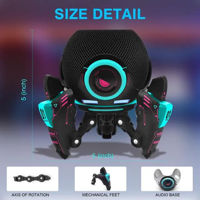 Alt view image 3 of 7 - Echo Dot StandTable Stand Decorative Holder for Echo Dot (4th & 5th Generations) or Homepod MiniBracket can be Adjusted arbitrarily Posture (Black)