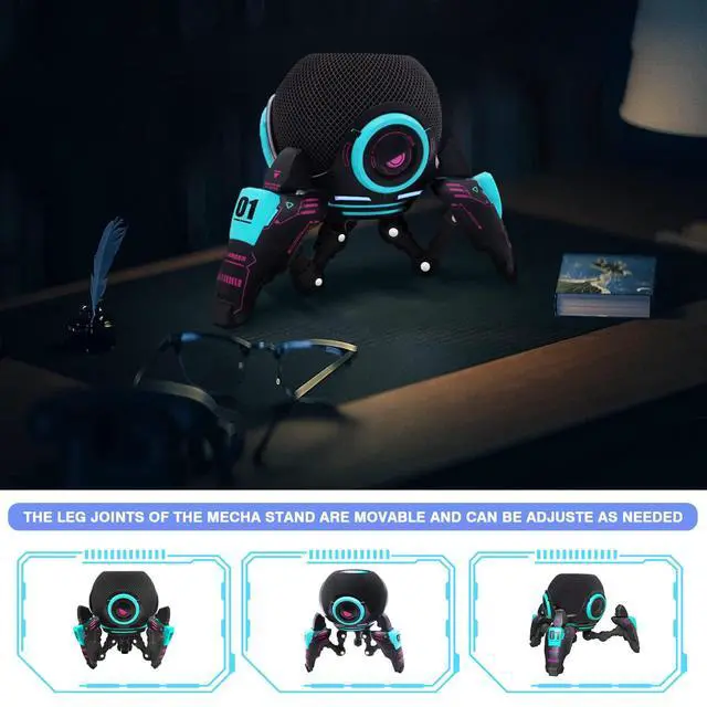 Alt view image 4 of 7 - Echo Dot StandTable Stand Decorative Holder for Echo Dot (4th & 5th Generations) or Homepod MiniBracket can be Adjusted arbitrarily Posture (Black)
