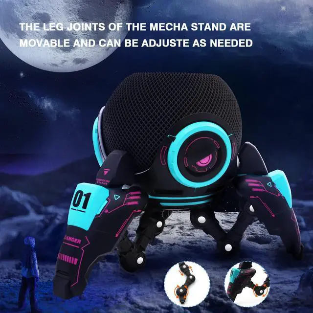 Alt view image 5 of 7 - Echo Dot StandTable Stand Decorative Holder for Echo Dot (4th & 5th Generations) or Homepod MiniBracket can be Adjusted arbitrarily Posture (Black)