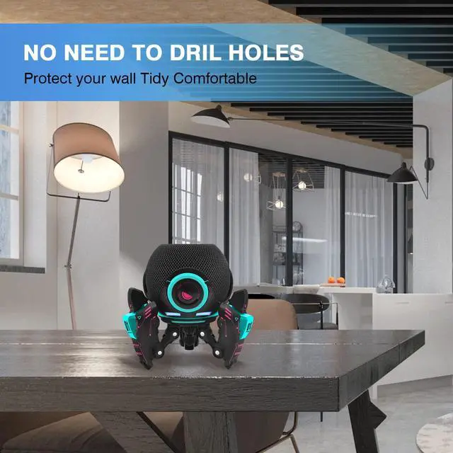 Alt view image 7 of 7 - Echo Dot StandTable Stand Decorative Holder for Echo Dot (4th & 5th Generations) or Homepod MiniBracket can be Adjusted arbitrarily Posture (Black)
