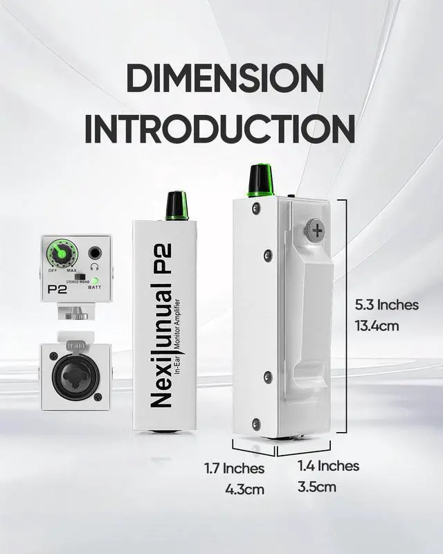 Alt view image 4 of 7 - P2 Portable in-Ear Monitor Amplifier, Personal Headphone Amp | Headphone Amplifier with XLR/TRS Input 3.5mm Output, Amp with Stereo/Mono Switch, Seven-Color Breathing Light, DIP Switch