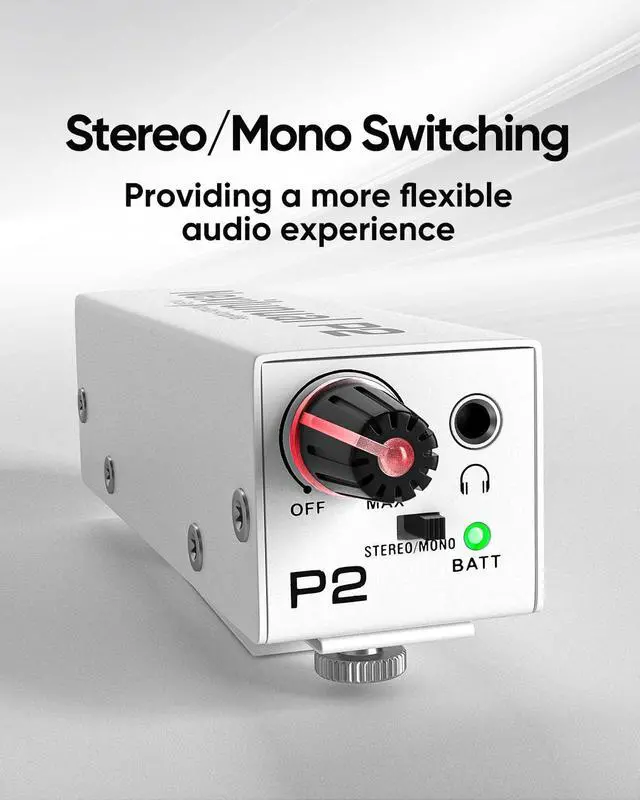 Alt view image 3 of 7 - P2 Portable in-Ear Monitor Amplifier, Personal Headphone Amp | Headphone Amplifier with XLR/TRS Input 3.5mm Output, Amp with Stereo/Mono Switch, Seven-Color Breathing Light, DIP Switch