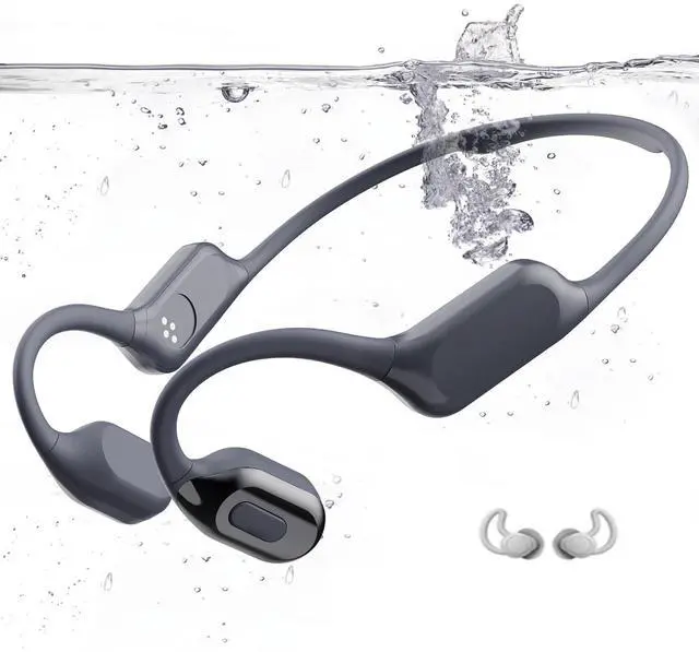 Main image of Swimming Headphones, Bone Conduction Headphones Bluetooth 5.4, IPX8 Waterproof with 32GB MP3 Player, Open Earphones with Safelight, Underwater Headphone for Swimming, Night Running, Fitness