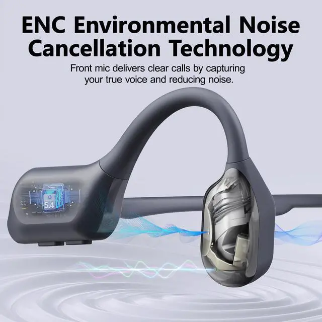 Alt view image 6 of 7 - Swimming Headphones, Bone Conduction Headphones Bluetooth 5.4, IPX8 Waterproof with 32GB MP3 Player, Open Earphones with Safelight, Underwater Headphone for Swimming, Night Running, Fitness