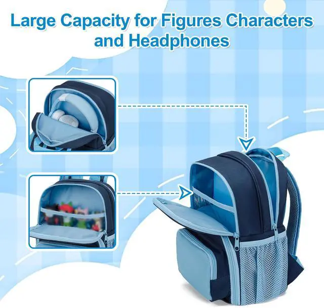 Alt view image 2 of 7 - Backpack Compatible with Tonie Box 2/1, Multi-pocket for Headphones | Carrying Case for Charger and Accessories, Storage Bag for Audio Player Starter Set, Patented Design