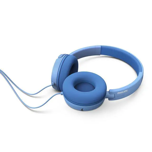 Alt view image 2 of 6 - K2019 Lightweight On-Ear Wired Kids Headphones - Built-in Mic, Safe Volume Limited, Foldable & Durable, Blue
