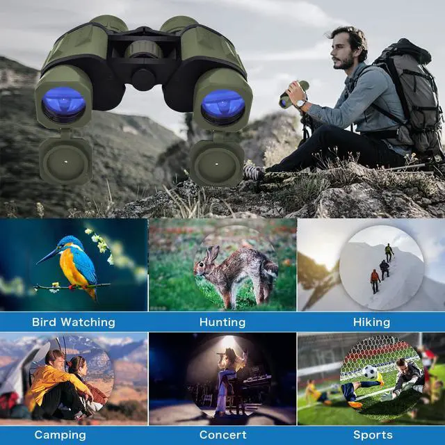 Alt view image 6 of 7 - HD 10x40 Binoculars for Adults & Kids Porro-Prism Design Green | Waterproof,Low Light Vision,Bright Wide View,Bird Watching,Camping,Hunting,Travel,Cruise,Sports,Outdoor,Great holiday gift