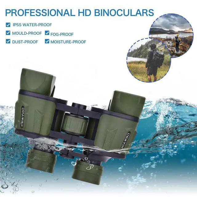 Alt view image 7 of 7 - HD 10x40 Binoculars for Adults & Kids Porro-Prism Design Green | Waterproof,Low Light Vision,Bright Wide View,Bird Watching,Camping,Hunting,Travel,Cruise,Sports,Outdoor,Great holiday gift