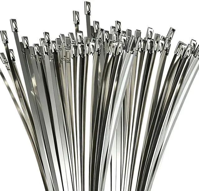 Main image of 11.8 in 500PACK stainless steel zip ties, metal zip ties, metal zip ties heavy duty outdoor, for outdoor use, for construction, automotive, marine, electrical, plumbing, home