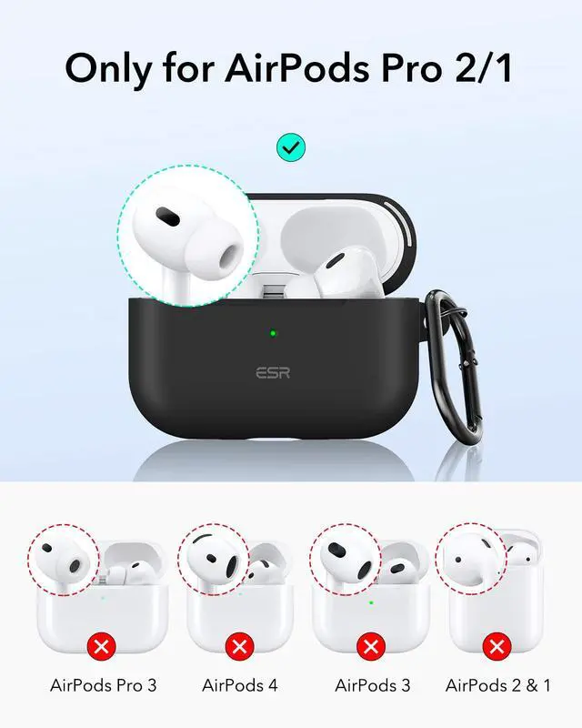 Alt view image 2 of 7 - for Airpods Pro 2 Case (HaloLock), Compatible with MagSafe, Black | Compatible with AirPods Pro 2nd/1st Gen Case(2023/2022/2019), Magnetic Lid, Full Drop Protection