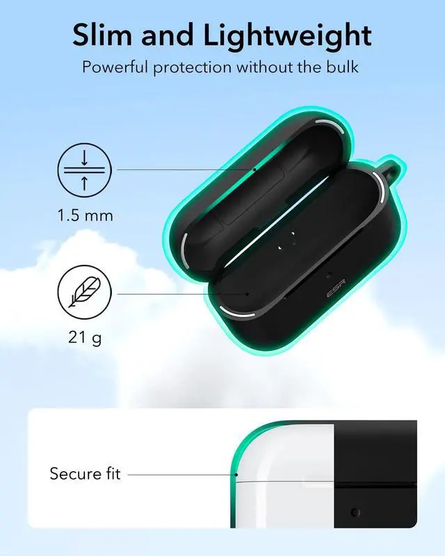 Alt view image 6 of 7 - for Airpods Pro 2 Case (HaloLock), Compatible with MagSafe, Black | Compatible with AirPods Pro 2nd/1st Gen Case(2023/2022/2019), Magnetic Lid, Full Drop Protection