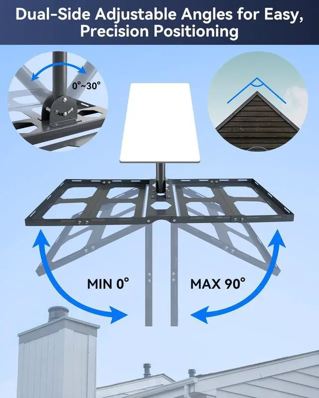 Alt view image 2 of 7 - Starlink Roof Ridge Mount for Gen 3/4/4X (Standard), No-Drill, Adjustable Angle and 360° Rotation for Better Signal