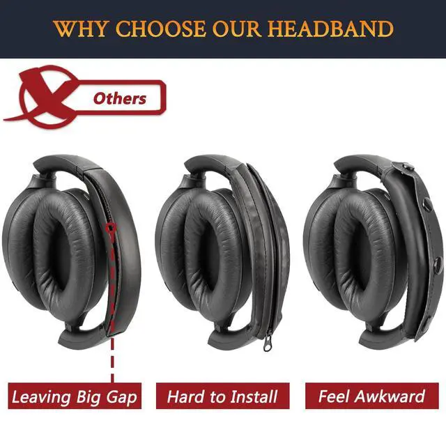 Alt view image 6 of 6 - Headband for Sony WH-1000XM3 (WH1000XM3) Headphones, Replacement Headstrap Pad Repair Part (Black)