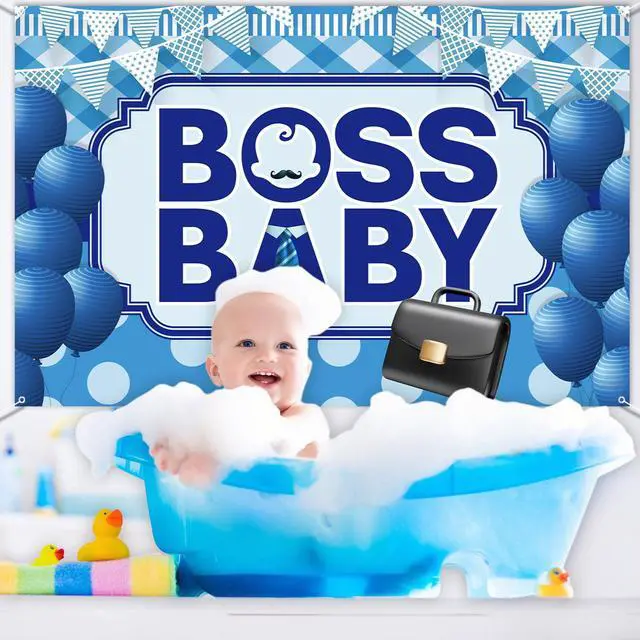 Alt view image 4 of 7 - Baby Backdrop Wall Banner, Welcome Baby Boy Gender Reveal Party Photo Background Decorations Supplies Hanging Sign, 6x4ft