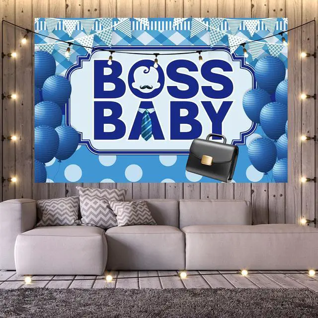 Alt view image 3 of 7 - Baby Backdrop Wall Banner, Welcome Baby Boy Gender Reveal Party Photo Background Decorations Supplies Hanging Sign, 6x4ft