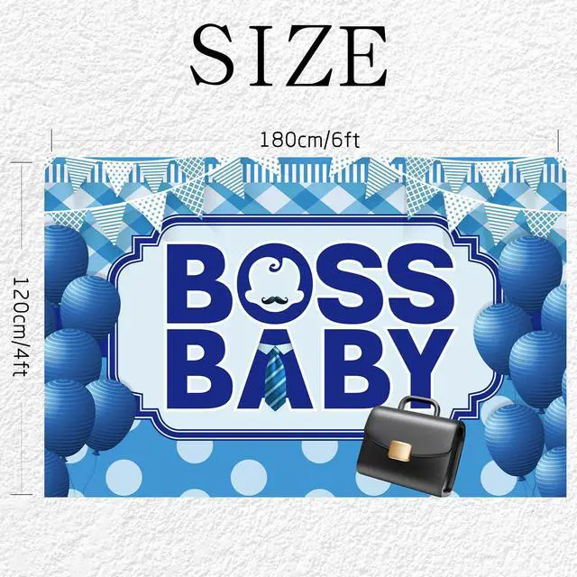 Alt view image 7 of 7 - Baby Backdrop Wall Banner, Welcome Baby Boy Gender Reveal Party Photo Background Decorations Supplies Hanging Sign, 6x4ft