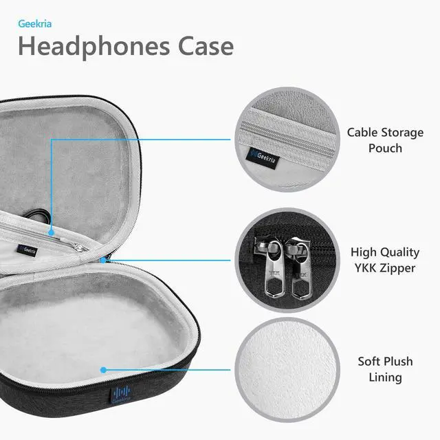 Alt view image 3 of 7 - Shield Headphones Case Compatible with Bose QC Ultra II, QC 45/35 II Gaming, Replacement Hard Shell Travel Carrying Bag with Cable Storage (Dark Grey)