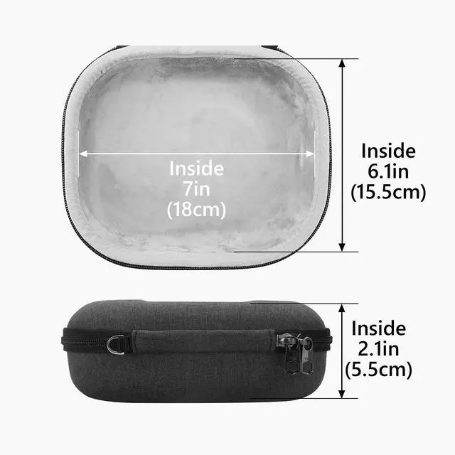 Alt view image 4 of 7 - Shield Headphones Case Compatible with Bose QC Ultra II, QC 45/35 II Gaming, Replacement Hard Shell Travel Carrying Bag with Cable Storage (Dark Grey)